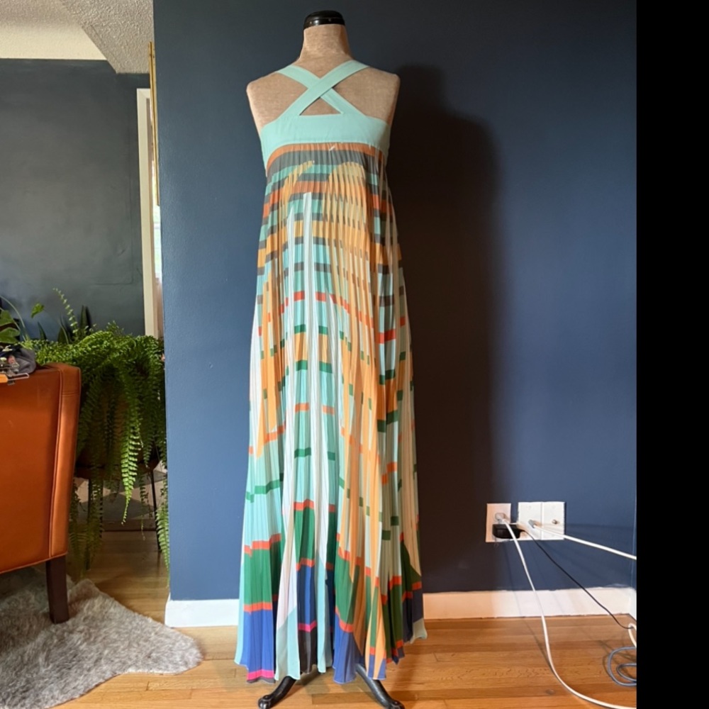 Anthropologie Kaleidoscope pleated maxi dress